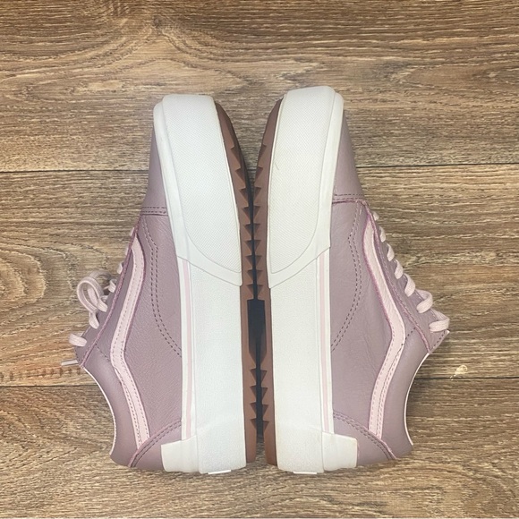 Vans Old Skool Stacked Tumbled Platform Leather Purple Sneaker Unisex M 6 W 7.5 - Picture 7 of 9